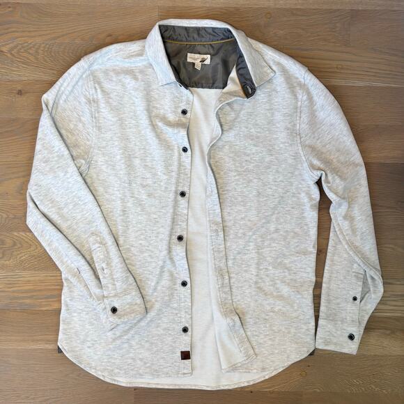 Fundamental Coast Other - Fundamental Coast Andy Knit Shirt Soft Stretch White Gray Mens Size Large